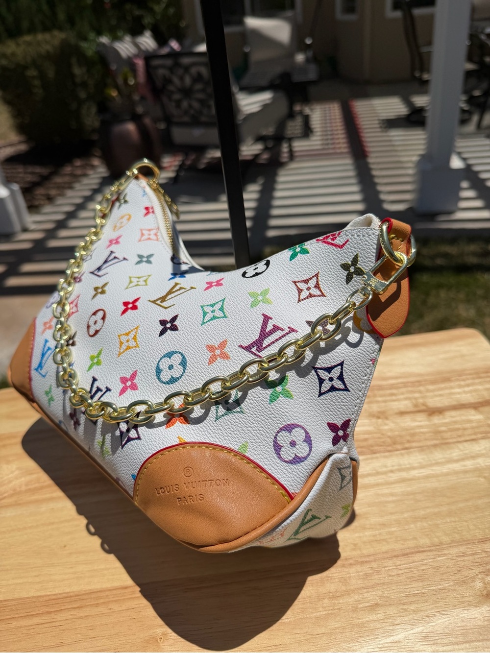 NEW LV Print Boulogne PM Multicolor Rainbow Monogram Empreinte Shoulder Bag - Picture 3 of 9